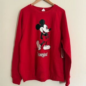 Disney Red Crewneck Sweater with Mickey Mouse